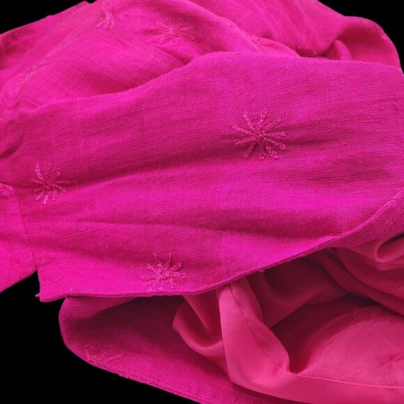 Vtg Woven Silk Blazer Jacket With Embroidered Starburst Design Size XL - Picture 9 of 9